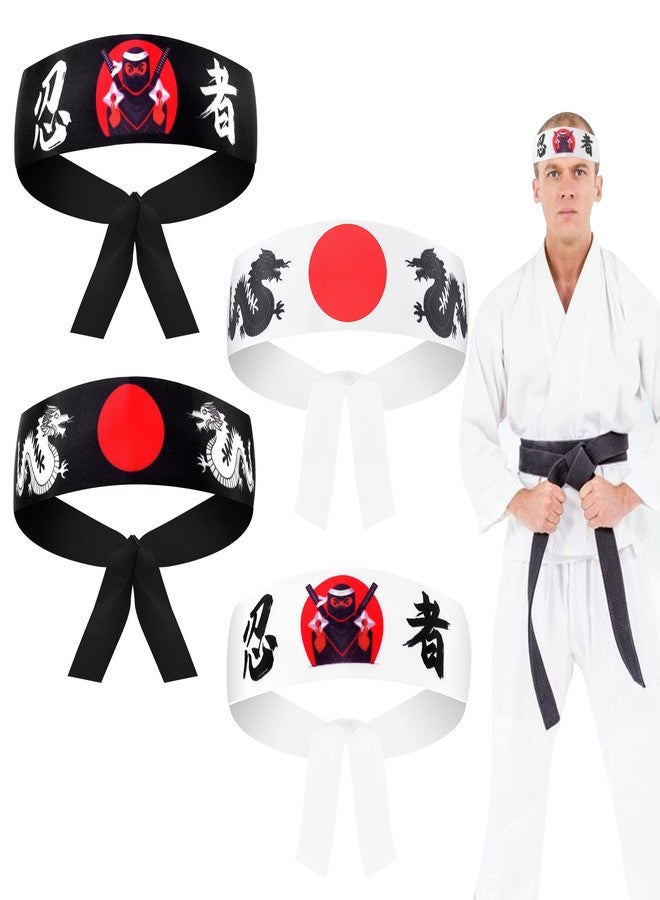 WANGDEFA 24 Pieces Japanese Headband Samurai Headband Ninja Headbands Ninja Warrior Headbands Sushi Chef Bandana for Karate Sports Cooking Kitchen Costume Supply - Image 1